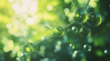 Poster - molecular structure diagram depicting green hydrogen production technology sustainable eco friendly 