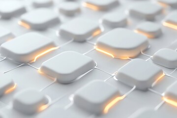 Poster - A futuristic grid pattern features glowing neon yellow nodes on a bright background, offering a sleek, modern aesthetic perfect for promoting sustainable technology and innovation
