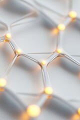 Poster - A visually striking grid pattern features glowing neon yellow nodes that create an impression of solar cells. This design emphasizes sustainability and innovation with ample space for branding