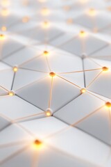 Poster - A clean grid design showcases glowing neon yellow nodes against a white background, capturing a modern and innovative look ideal for branding and text overlay