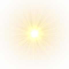 Wall Mural - png yellow light effect reflections, neon illumination in yellow colors. bright light lens. png spot