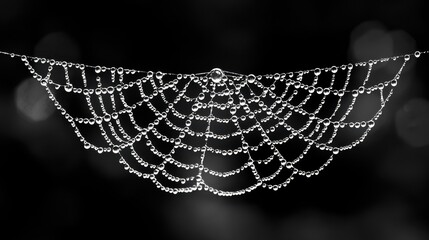 Wall Mural - dewdrops on spiderweb nature s sparkling jewel macro photography