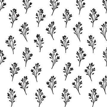 Floral flower pattern abstract background, black and white for your backdrop, fabric, wrapping and wallpaper