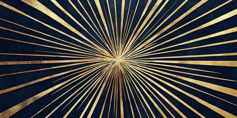 Poster - Abstract gold starburst design with radiating lines on dark background