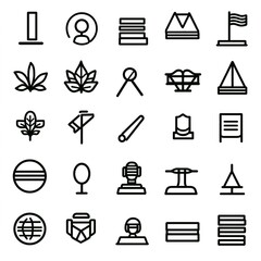 Poster - Collection of diverse line icons and symbols