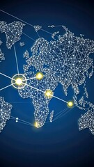 Poster - visual representation of global connections illustrating communication pathways linking major cities