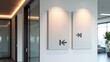 © ArtPro - A stylish indoor wayfinding signs mockup featuring clear signage, ideal for designing wayfinding solutions for modern office spaces.