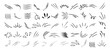 © Bushra - Abstract line movement elements in dynamic vector designs. Featuring curved, wavy, and flowing lines, these black sketch strokes depict energy and motion, ideal for animation, design accents