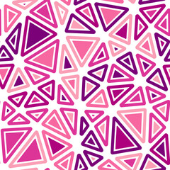 Poster - pattern of triangle shapes. rounded solid shapes in frames. large triangles size. multicolored style