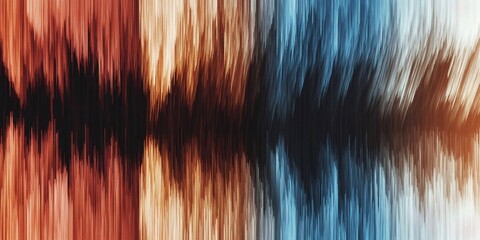 Aufkleber - Vertical pixelated lines forming wavy gradient, blending warm and cool hues into vibrant digital texture
