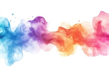 Poster - Colorful abstract waves of watercolor flowing together in harmony creating a vibrant visual experience suitable for backgrounds or art projects