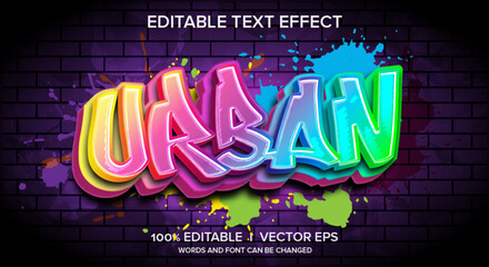 Poster - urban vector text effect with modern style design
