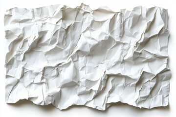Fototapete - Crumpled white paper sheets displayed flat on a clean surface showcasing unique texture and patterns in soft natural light