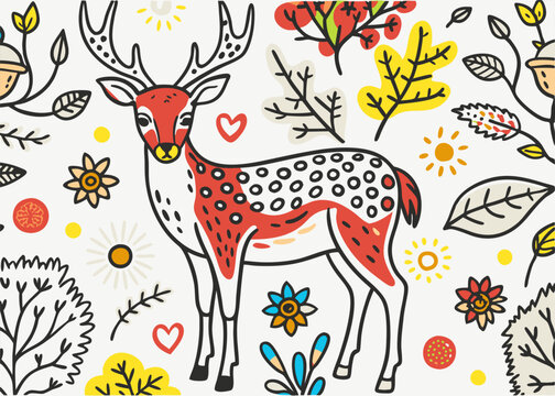 Elegant Reedbuck deer t-shirt pattern design