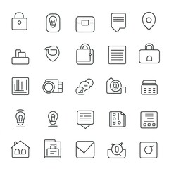 Fototapete - Collection of line icons for various applications.