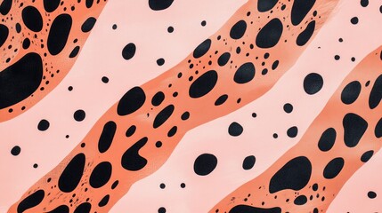 Poster - Warm colors and distinct brush strokes create a lively pattern of organic shapes, evoking feelings of playfulness and creativity in a contemporary artistic experience
