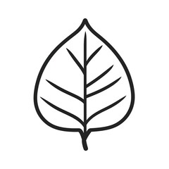 Poster - Simple line drawing of a single leaf.