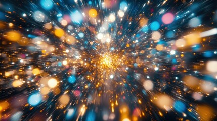 Wall Mural - Abstract Light Burst, Glowing Particles, Cosmic Energy