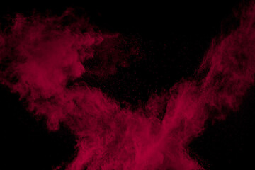 Wall Mural - red cloud of powdery dust is floating in the air