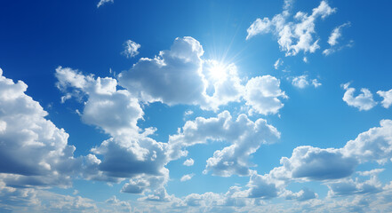 Wall Mural - sky landscape. blue sky with white cloud background. white cloud with blue sky background