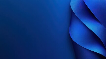 Fototapete - Curved blue layers create a captivating visual effect with a smooth and rich texture in the background