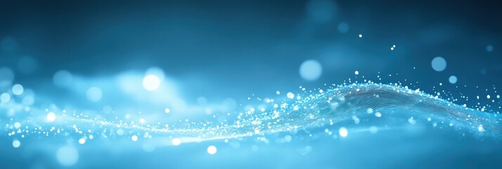 Poster - Calm blue waves convey tranquility, enhanced by sparkling light reflections in a mesmerizing display