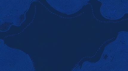 Poster - Bold blue background features intricate line patterns that create an illusion of depth and movement