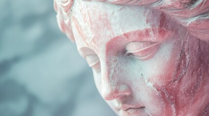 Wall Mural - Pink marble head sculpture