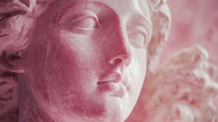 Wall Mural - Pink marble head sculpture