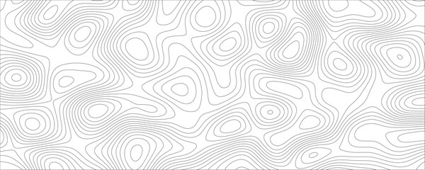 Fototapete - Topographic map background concept, Monochrome abstract white topographic background. Vector contour topographic map. Cartography texture abstract banner use.