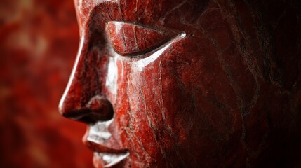 Wall Mural - Red marble head sculpture