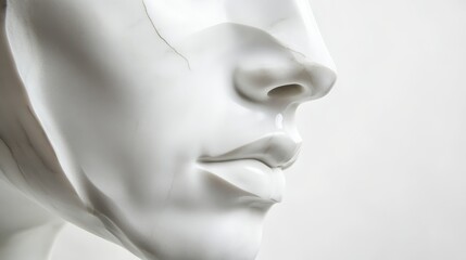 Wall Mural - White marble head sculpture