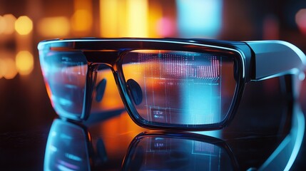 Poster - Explore the world of futuristic smart glasses featuring augmented reality displays that blend technology and innovation for an immersive user experience.
