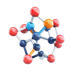 Poster - Molecule structure depicting biological and chemical concepts with colorful atoms and bonds, Molecule with biology and chemical concept Transparent background