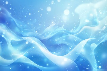 Poster - Abstract blue wave background, glowing particles, design element