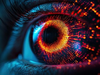 Aufkleber - Exploring digital eyes a glimpse into data visualization in modern technology abstract close-up futuristic