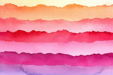 Poster - A vibrant watercolor painting featuring soft, layered gradients of warm colors, transitioning from orange to pink and purple.