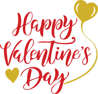 Valentines Day Calligraphy Banner with Heart.