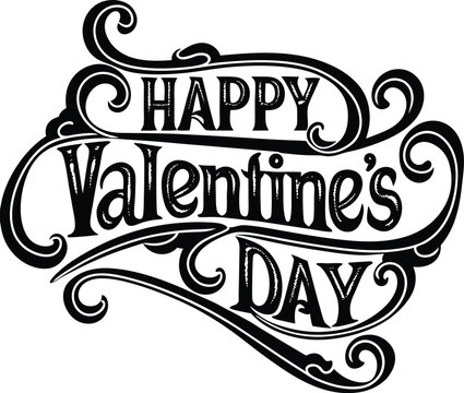 Valentines Day Calligraphy Banner with Heart.