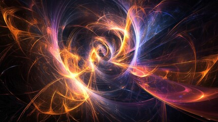 Poster - Abstract Cosmic Energy Swirling Nebulae