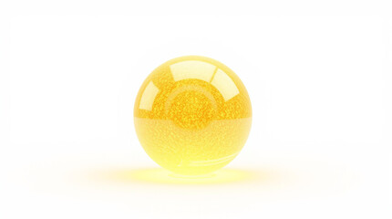 Poster - Glowing yellow sphere on white background
