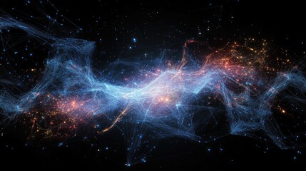 Poster - Abstract Cosmic Network Illuminated Nebula