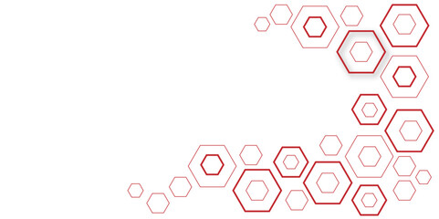 Wall Mural - Abstract colourful hexagon technology geometric pattern concept white background. Use for template, wallpaper, website vector illustration.