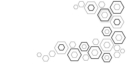 abstract white and grey hexagon technology geometric pattern concept white background. use for templ