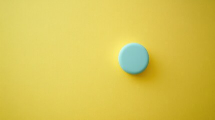 Poster - A light blue circle rests on a yellow background