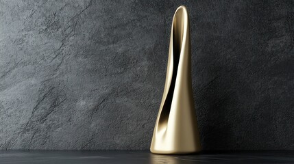 Poster - Gold Abstract Sculpture Against Dark Background