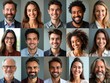 © Michael - Diverse group of happy people smiling in collage of headshots