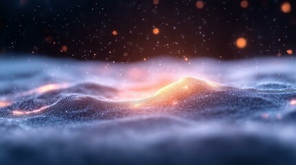 Wall Mural - abstract glowing surface with particles and bokeh in atmospheric light