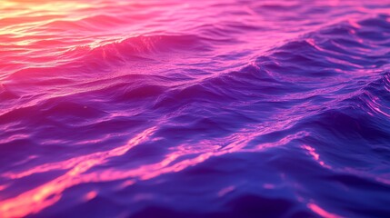 Wall Mural - The image is of a body of water with a pinkish hue