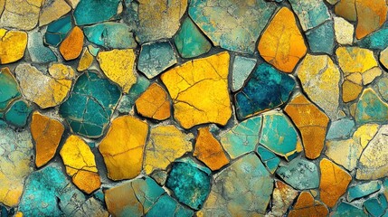 Poster - Abstract Stone Mosaic Wall Texture Design